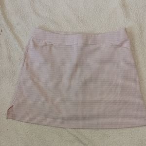 Links Edition Woman's Tennis Golf Skort Skirt Pockets Size 12 Pink Gray Plaid